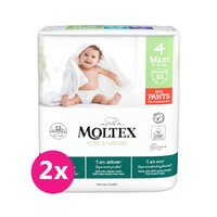 2x MOLTEX Pure&Nature Kalhotky plenkové jednorázové 4 Maxi (7-12 kg) 22 ks