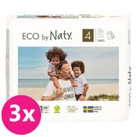 3x ECO BY NATY PANTS Nohavičky plienkové jednorazové 4 (8-15 kg) 22 ks