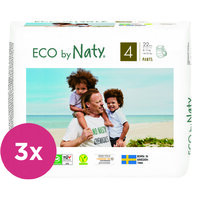 3x ECO BY NATY PANTS Nohavičky plienkové jednorazové 4 (8-15 kg) 22 ks