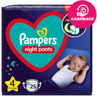 PAMPERS Night Pants Nohavičky plienkové jednorazové 4 (9-15 kg) 25 ks