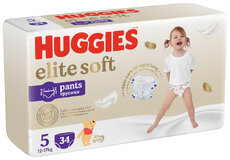 2x HUGGIES® Elite Soft Pants Nohavičky plienkové jednorázové 5 (12-17 kg) 34 ks