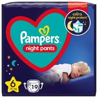 PAMPERS Night Pants Nohavičky plienkové jednorazové 6 (15 kg+) 19 ks
