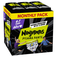PAMPERS Nohavičky plienkové Ninjamas Pyjama Pants Kosmické lode, 60 ks, 7 rokov, 17kg-30kg