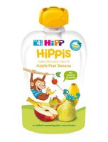 HiPP HiPPiS BIO Jablko, hruška, banán 100 g, 4m+