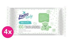 4x LINTEO Vlhčené obrúsky Baby 100% Biodagradable 48 ks