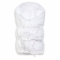 LITTLE ANGEL Zavinovačka šnurovací pevný chrbát ANGEL - Outlast® 77x77cm biela-súhvezdie