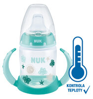 NUK FC fľaštička na učenie s kontrolou teploty 150 ml tyrkysová