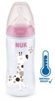 NUK FC+ fľaša s kontrolou teploty 300 ml - ružová