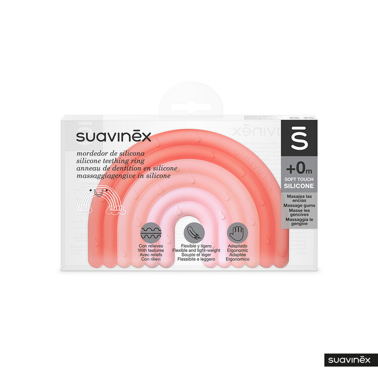 SUAVINEX Hryzátko silikonové +0m - ružové