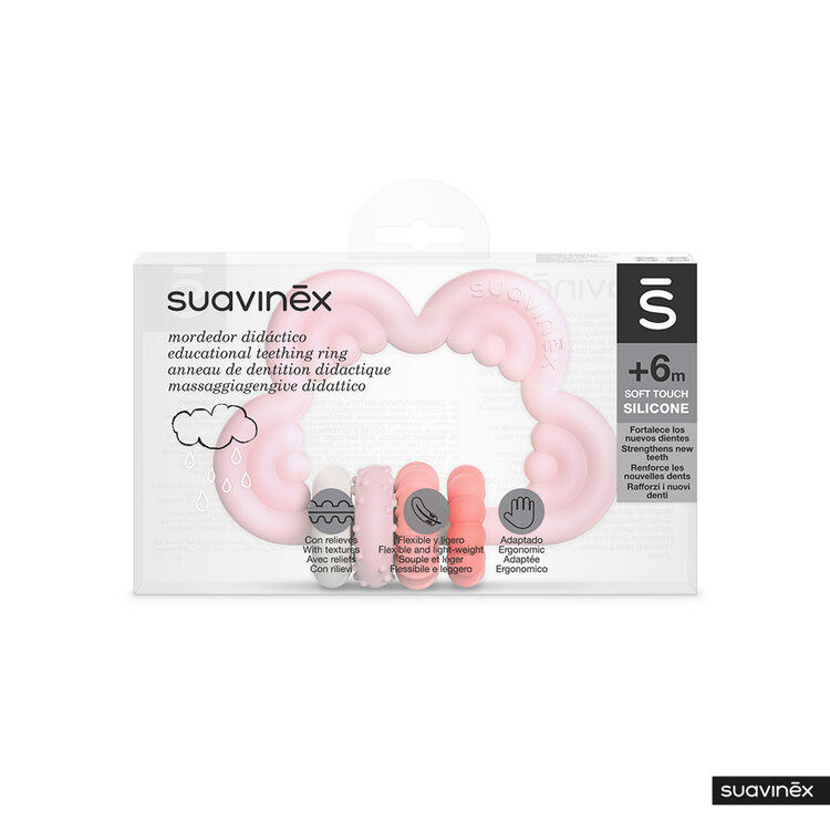 SUAVINEX Hryzátko silikonové +6m - ružové