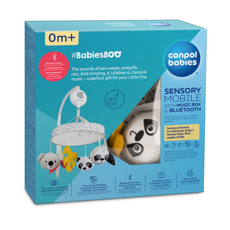 CANPOL BABIES Kolotoč senzorický plyšový s hracou skrinkou a Bluetooth BabiesBoo