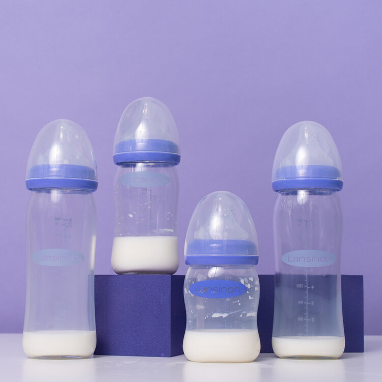 LANSINOH Fľaša sklenená dojčenská s NaturalWave® cumľom (S) 160ml