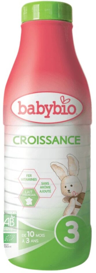 3x BABYBIO Croissance 3 tekuté dojčenské bio mlieko 1 l