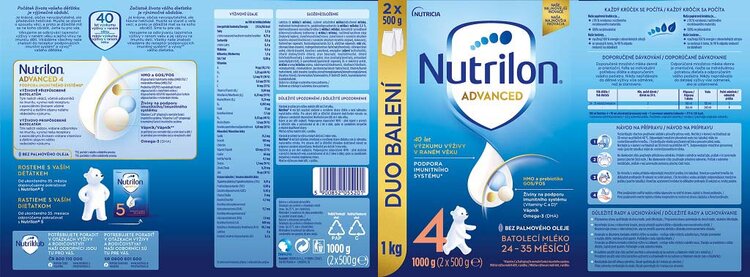 3x NUTRILON 4 Advanced batoľacie mlieko 1 kg, 24+