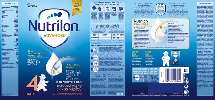3x NUTRILON 4 Batoľacie mlieko 800 g, 24+