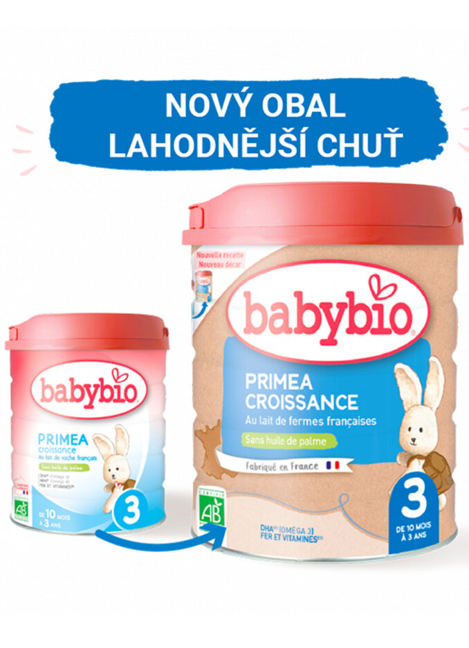 BABYBIO PRIMEA 3 Croissance dojčenské bio mlieko 800 g