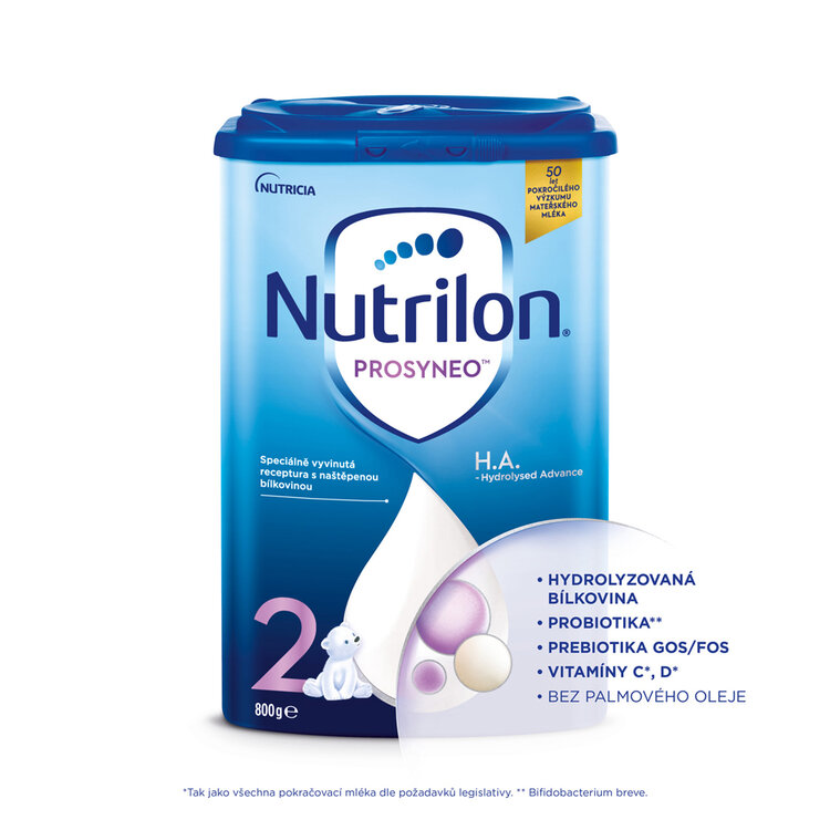 6x NUTRILON 2 HA PROSYNEO špeciálne pokračovacie dojčenské mlieko 800 g