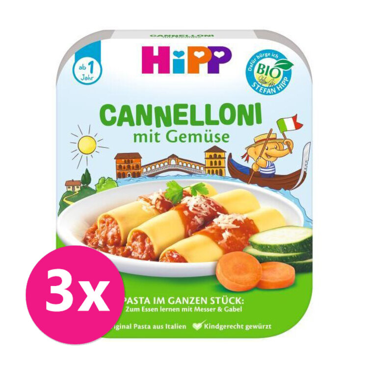 3x HiPP BIO Cannelloni so zeleninou od 1 roka, 250 g