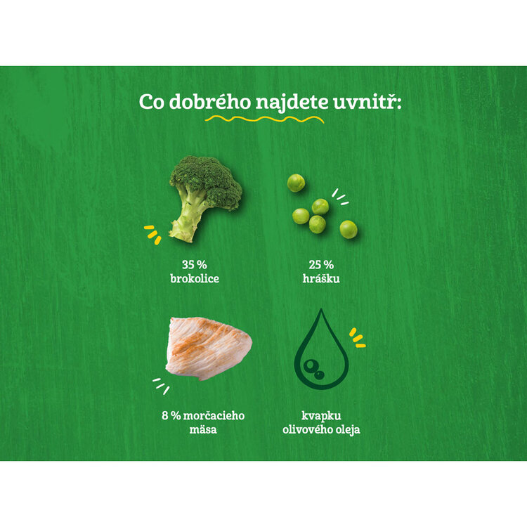 6x GERBER Organic detský príkrm brokolica s hráškom a morčacím mäsom 190 g