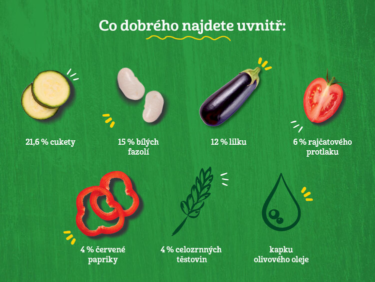 GERBER Organic 100% rastlinný príkrm ratatouille s makarónmi 190 g​