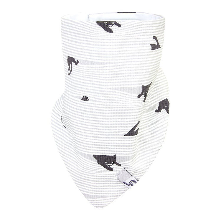 LITTLE ANGEL Šátek na krk podšitý BIO Outlast® UNI biela-čierna mačka/biela