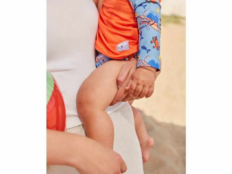 BAMBINO MIO Tričko detské do vody s rukávom, UPF 40+, Wave, 9-12 kg -1-2 r