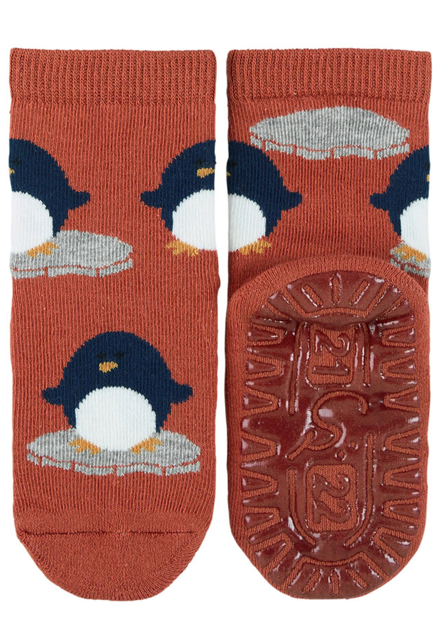 STERNTALER Ponožky protišmykové Tučniak AIR 2ks v balení brown uni veľ. 19/20 cm- 12-18 m