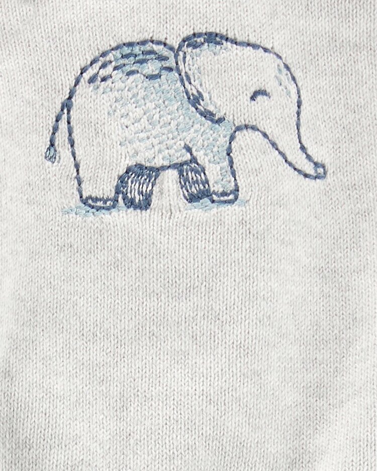 CARTER'S Set 2dielny sveter, polodupačky Grey Elephant neutrál 6m