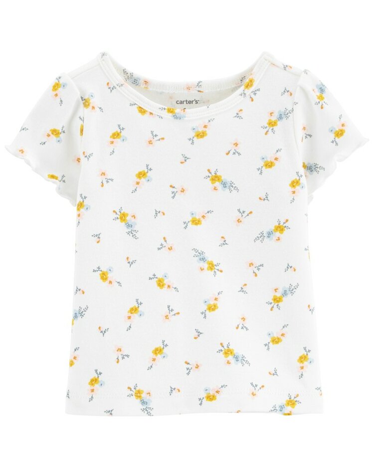 CARTER'S Set 2dielny tričko kr. rukáv, kraťasy na traky Yellow Flowers dievča 3m