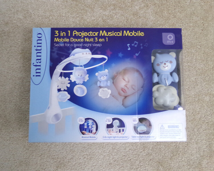 INFANTINO Hudobný kolotoč s projekciou 3v1 modrý