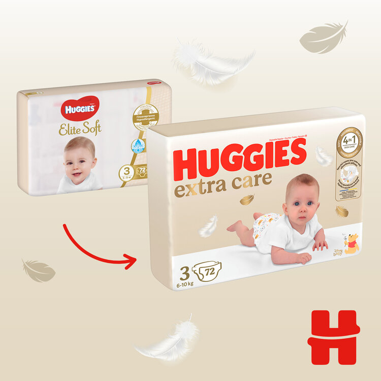 HUGGIES® Extra Care plienky jednorazové 3 (6-10 kg) 144 ks