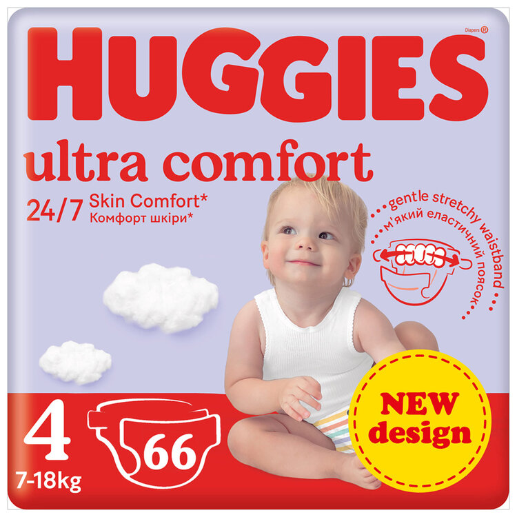 4x HUGGIES® Plienky jednorázové Ultra Comfort Jumbo 4, 66 ks