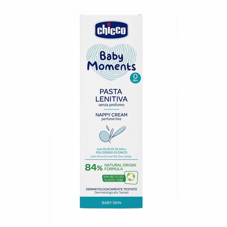 CHICCO Krém na detský zadoček upokojujúci bez parfému Baby Moments 84 % prírodných zložiek 100 ml