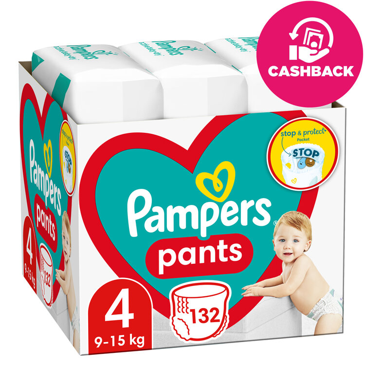 PAMPERS Pants nohavičky plienkové 4 (132 ks) 9-15 kg