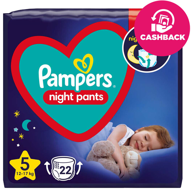 PAMPERS Night Pants Nohavičky plienkové jednorazové 5 (12-17 kg) 22 ks
