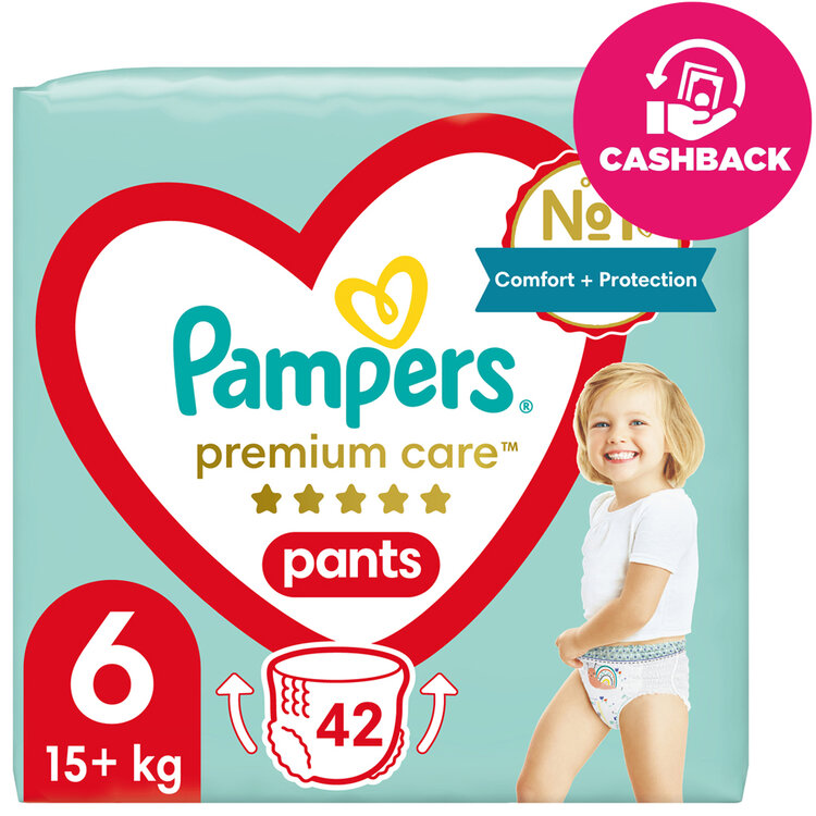 PAMPERS Nohavičky plienkové Premium Care Pants veľ. 6 (42 ks) 15 kg