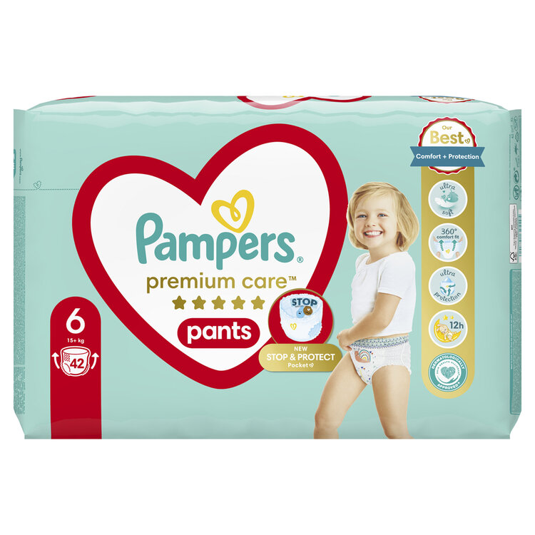 PAMPERS Nohavičky plienkové Premium Care Pants veľ. 6 (42 ks) 15 kg