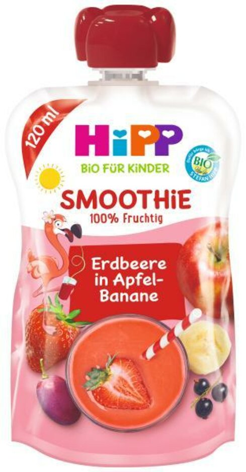HiPP BIO Smoothie Jablko-Banán-Červené ovocie 120 ml 