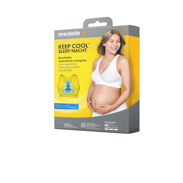 MEDELA Podprsenka nočná tehotenská a na dojčenie Keep Cool™, čierna L
