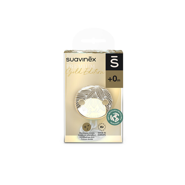 SUAVINEX Gold Klip na cumlík Premium - krémová
