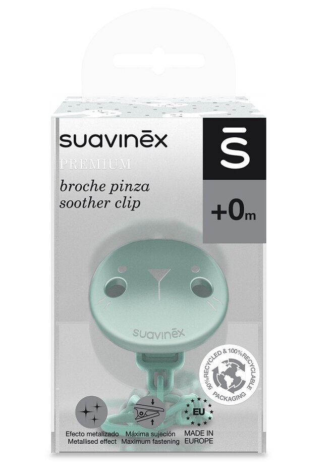 SUAVINEX Premium Klip na cumlík Hygge, zelená
