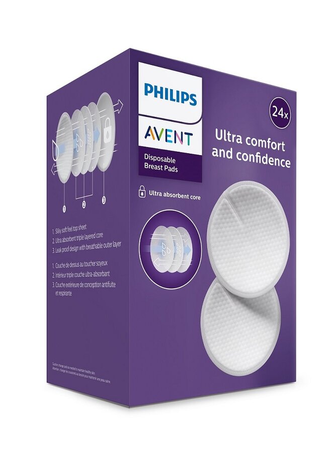 Philips AVENT Chránič prsných bradaviek M + ster. obal + Vložky do podprsenky jednorazové 24 ks