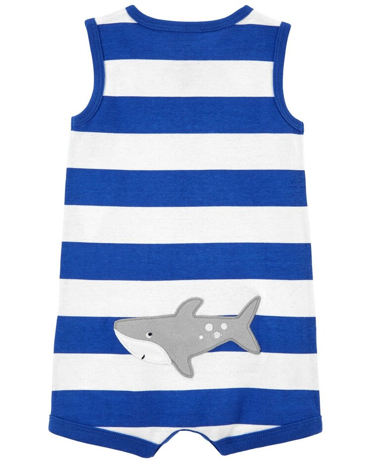 CARTER'S Opaľovačky Blue Stripe Shark chlapec NB/ veľ. 56