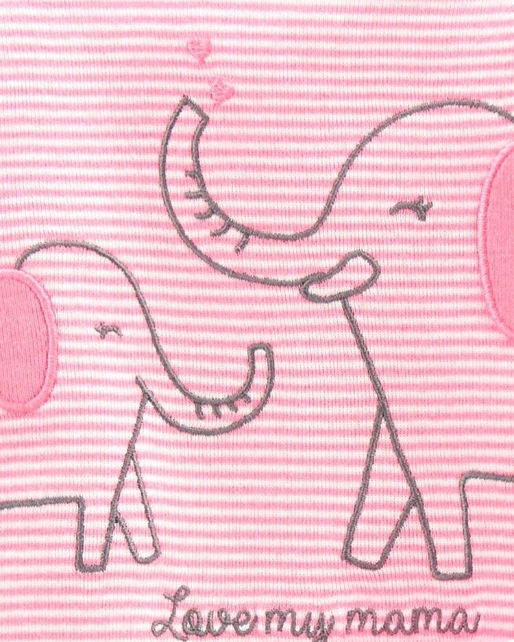 CARTER'S Set 3dielny body kr. rukáv, body dl. rukáv, tepláky Pink Elephant dievča LBB NB, veľ. 56