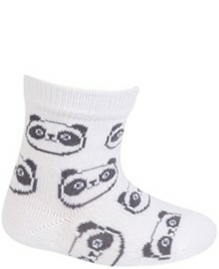 WOLA Ponožky dojčenské bavlnené neutrál Panda White 12-14